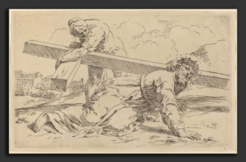 Simone Cantarini (Italian, 1612 - 1648), The Carrying of the Cross, etching