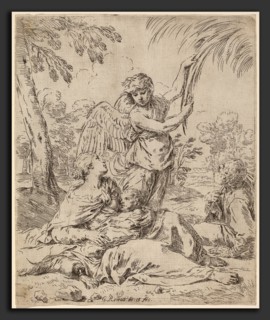 Simone Cantarini (Italian, 1612 - 1648), The Rest on the Flight into Egypt, etching