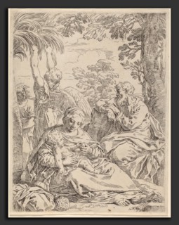 Simone Cantarini (Italian, 1612 - 1648), The Rest on the Flight into Egypt, etching
