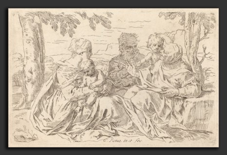 Simone Cantarini (Italian, 1612 - 1648), The Holy Family, etching