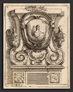 Carlo Antonio Buffagnotti (Italian, c. 1660 - after 1710), Architectural Motif with Bust and Two