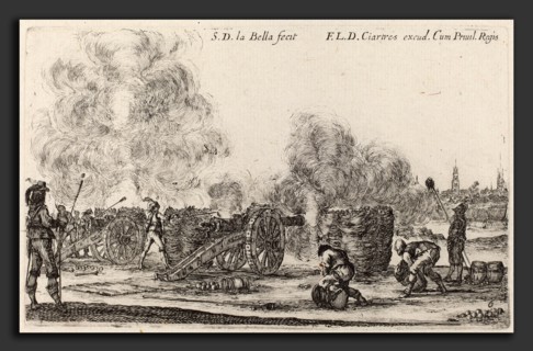 Stefano Della Bella (Italian, 1610 - 1664), Firing the Cannons, c. 1641, etching
