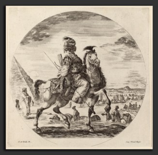 Stefano Della Bella (Italian, 1610 - 1664), Negro Cavalier, etching