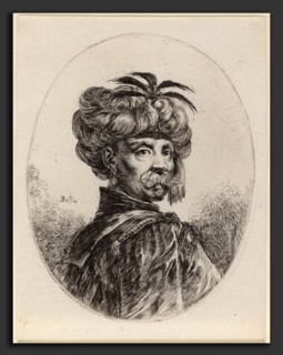 Stefano Della Bella (Italian, 1610 - 1664), Moor in a Turban Trimmed with Five Feathers, 1649-1650,