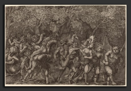Giulio Sanuto (Italian, active c. 1540 - active 1580), Bacchanale, engraving