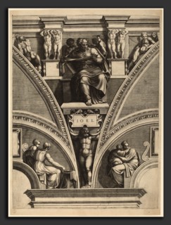 Giorgio Ghisi after Michelangelo (Italian, 1520 - 1582), The Prophet Joel, early 1570s, engraving