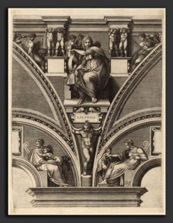 Giorgio Ghisi after Michelangelo (Italian, 1520 - 1582), The Delphic Sibyl, early 1570s, engraving