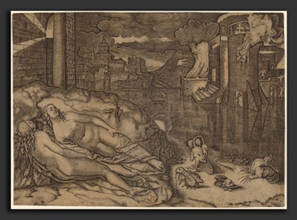 Marcantonio Raimondi possibly after Raphael (Italian, c. 1480 - c. 1534), Raphael's Dream, c.