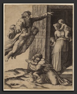 Marcantonio Raimondi after Raphael (Italian, c. 1480 - c. 1534), God Appearing to Noah, engraving