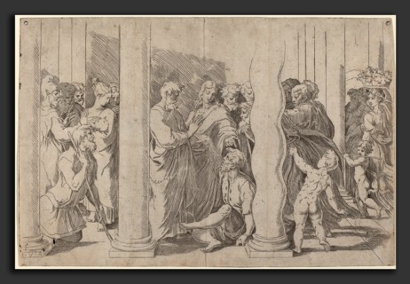 Parmigianino after Raphael (Italian, 1503 - 1540), Peter and John at the Gate of the Temple,