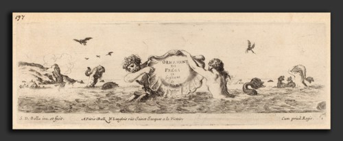 Stefano Della Bella (Italian, 1610 - 1664), Title Page for "Ornamenti di fregi e fogliani",