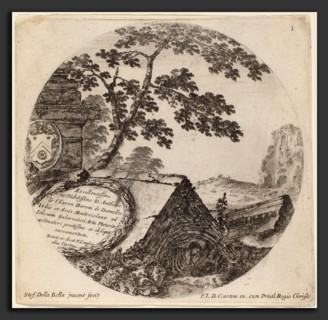 Stefano Della Bella (Italian, 1610 - 1664), Title Page for "Paysages et ruines de Rome", 1646,