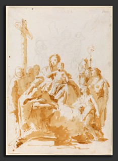 Giovanni Battista Tiepolo (Italian, 1696 - 1770), The Virgin and Child Adored by Bishops, Monks,