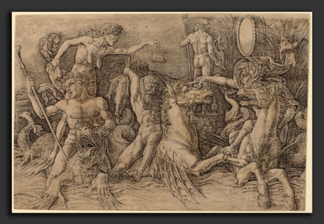 Andrea Mantegna (Italian, c. 1431 - 1506), Battle of the Sea Gods [left half], c. 1485-1488,