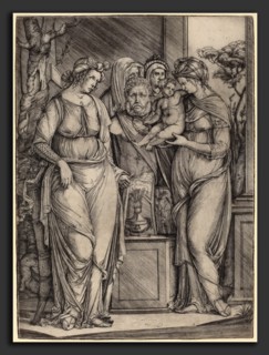 Jacopo de' Barbari (Italian, c. 1460-1470 - 1516 or before), Large Sacrifice to Priapus, c.