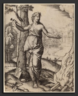 Marcantonio Raimondi after Raphael (Italian, c. 1480 - c. 1534), Dido, engraving