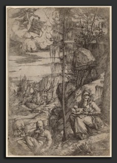 Sebastiano de Valentinis (Italian, active 1540-1568), Landscape with the Rest on the Flight into