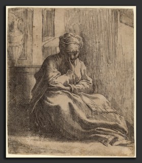Parmigianino (Italian, 1503 - 1540), Saint ThaÃ¯s, etching