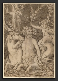 Nicoletto da Modena (Italian, active 1500-1512), Triton Carrying a Child, c. 1507, engraving