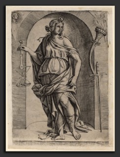 Master I.I.CA (Italian, active c. 1500-1520), Justice, c. 1520, engraving