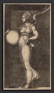 Giorgio Ghisi possibly after Giulio Romano (Italian, 1520 - 1582), Allegorical Figure Holding a