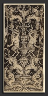 Peregrino da Cesena (Italian, active c. 1490-1520), Panel of Ornament with Two Naked Children on