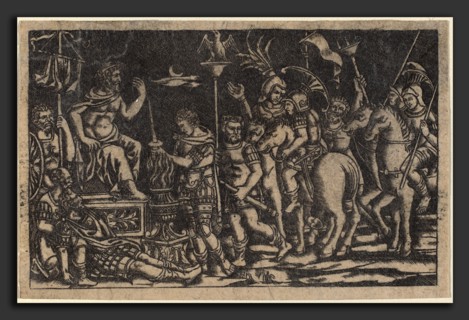 Italian 18th or 19th Century, Mucius Scaevola, late 18th or early 19th century, niello print