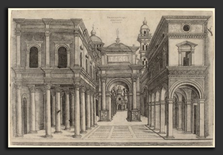 Attributed to Zoan Andrea after Donato Bramante (Italian, active c. 1475-1519), A Street with