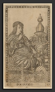 Master of the E-Series Tarocchi (Italian, active c. 1465), Poesia (Poetry), c. 1465, engraving with