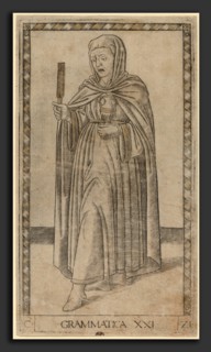 Master of the E-Series Tarocchi (Italian, active c. 1465), Grammatica (Grammar), c. 1465, engraving