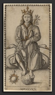 Master of the E-Series Tarocchi (Italian, active c. 1465), Apollo, c. 1465, engraving with gilding