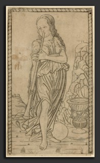 Master of the E-Series Tarocchi (Italian, active c. 1465), Caliope (Calliope), c. 1465, engraving