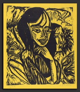 Ernst Ludwig Kirchner, Girls from Fehmarn (Fehmarn MÃ¤dchen), German, 1880 - 1938, 1913, woodcut in