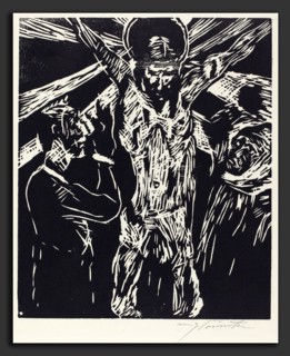 Lovis Corinth, The Crucifixion (Christus am Kreuz), German, 1858 - 1925, 1919, woodcut