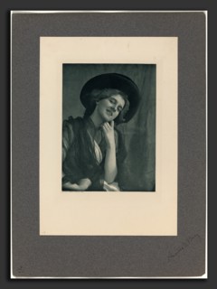Charles I. Berg, Coquette, American, 1856 - 1926, 1901, photogravure in blue on chine collé mounted