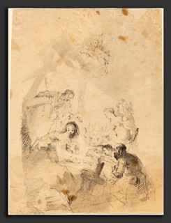 Franz Anton Maulbertsch (Austrian, 1724 - 1796), The Adoration of the Shepherds, 1757, pen and