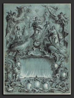 Vitus Felix Rigl (German, c. 1717 - 1779), An Elaborate Rococo Setting with the Virgin and Child