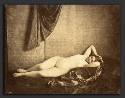 Julien Vallou de Villeneuve (French, 1795 - 1866), Etude d'apres Nature [nude study], 1854, salted