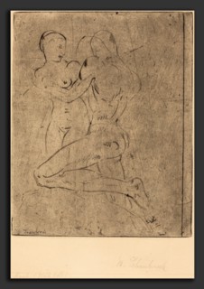 Wilhelm Lehmbruck, Rape II (Raub II, Weib halb), German, 1881 - 1919, 1911, drypoint