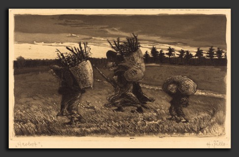 Heinrich Zille (German, 1858 - 1929), Herbst, 1895, etching & aquatint on beige paper