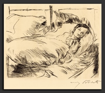 Lovis Corinth, The Sick Child (Das Kranke Kind), German, 1858 - 1925, 1918, drypoint in black on