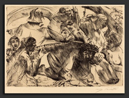 Lovis Corinth, Christ Bearing the Cross (Kreuztragung), German, 1858 - 1925, 1916, drypoint in
