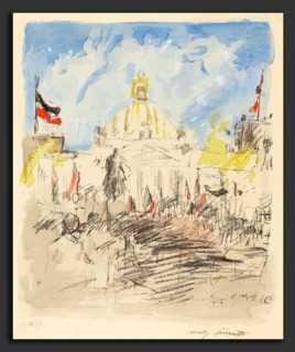 Lovis Corinth, Bismarckfeier, German, 1858 - 1925, 1915, transfer lithograph in black hand-colored