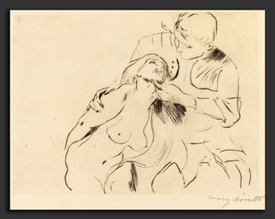 Lovis Corinth, The Reconciliation (VersÃ¶hnung), German, 1858 - 1925, 1914, drypoint in black on