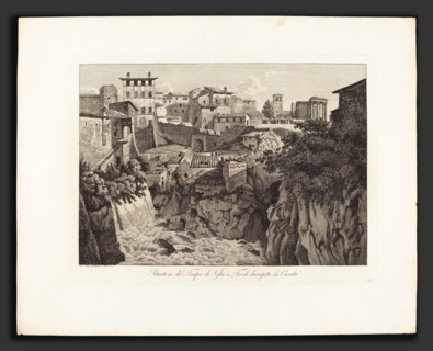 Albert Christoph Dies (Austrian, 1755 - 1822), Situatione del Tempio di Vesta a Tivoli, dirimpetto