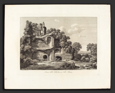 Johann Christian Reinhart (German, 1761 - 1847), Avanzi della Bibliotheca in Villa Adriana, 1798,