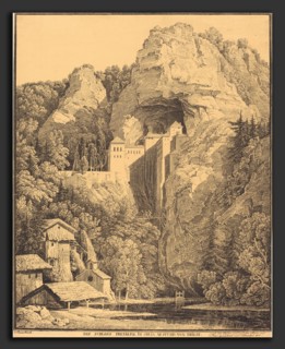 Karl Friedrich Schinkel (German, 1781 - 1841), Das Schloss Prediama in Crein XII Stund: von Triest