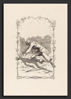 Adolf SchrÃ¶dter (German, 1805 - 1875), Peter Schlemihl Chasing His Shadow, 1836, etching on chine