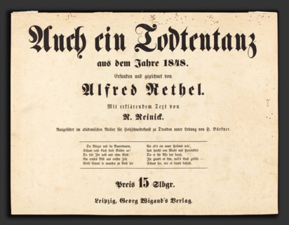 Alfred Rethel (German, 1816 - 1859), Auch ein Todtentanz: Title Page, 1849, typeset printing