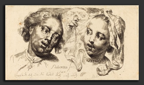 Johann Eleazar Schenau (German, 1737 - 1806), Young Woman Flirting with a Man, 1765, etching on